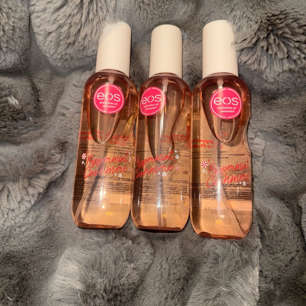 3 EOS Holiday Body Mist Limited Edition Peppermint Hydrating Spray
